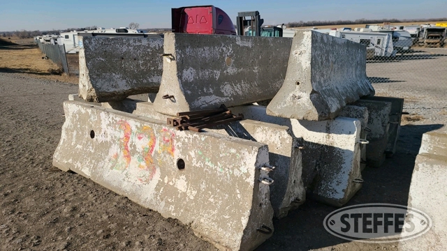 (10) Concrete Jersey Barriers, 10' w/ pins